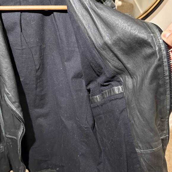 All Saints Cargo Biker Leather Jacket - Picture 4 of 9